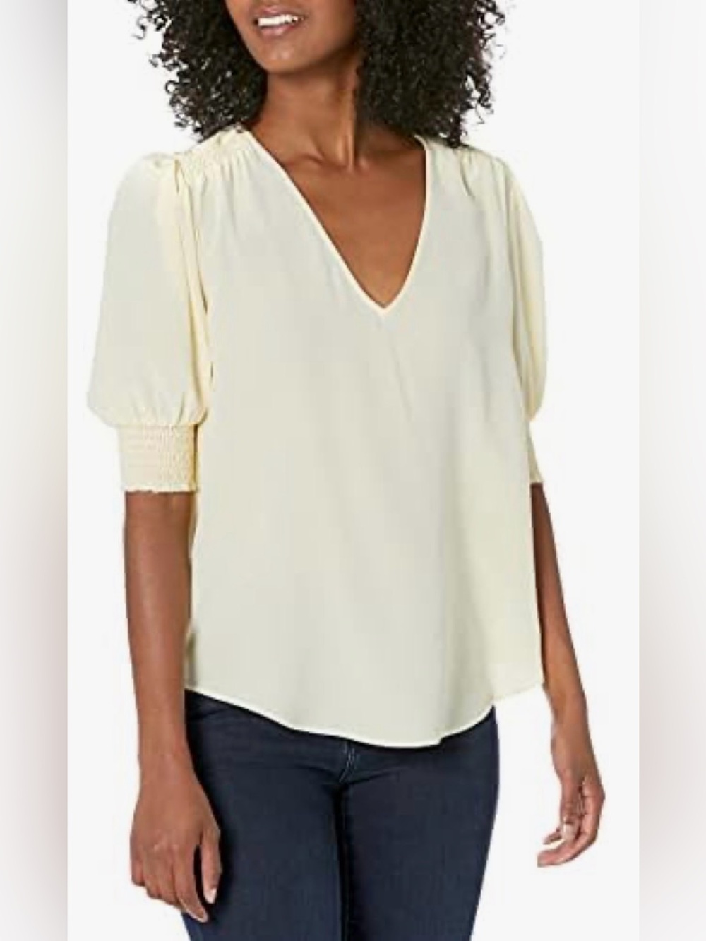 Joie Yellow V-Neck Karemele Shirt Blouse Size Large NWT